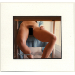 R.Folco: Leg Study Of Nude Female Sitting At Table (Vintage Photo France 1980s)