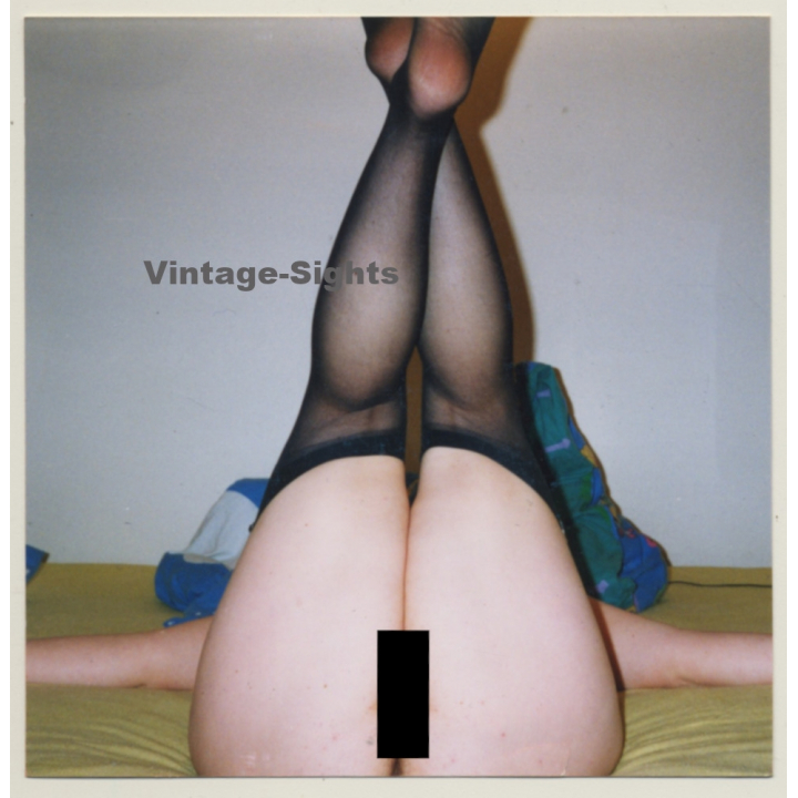 Semi Nude Woman On Her Back - Legs Up / Butt (Vintage Photo Germany ~1980s)