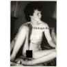 Natural Darkhaired Nude Sitting*1 / Boobs (Vintage Photo GDR ~1970s/1980s)