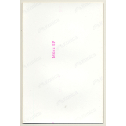 Semi Nude Blonde Flashes Boob / Nylons - Make-up (Vintage Photo Germany ~1980s)