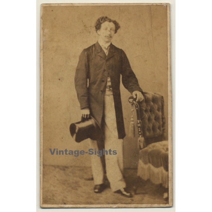 Alphonse Plumier / Bruxelles: Portrait Of Pierre Desmely ? (Vintage CDV / Carte De Visite ~1860s/1870s)