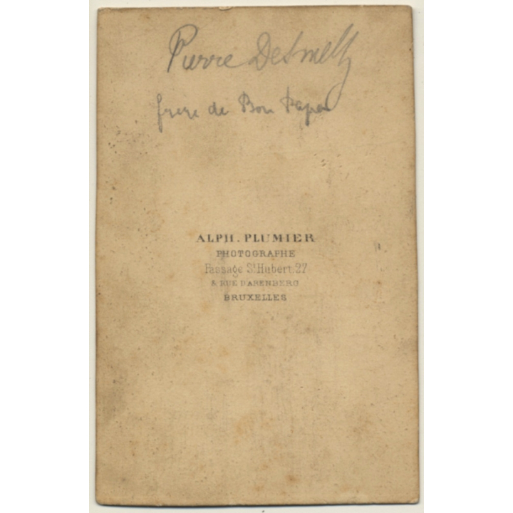 Alphonse Plumier / Bruxelles: Portrait Of Pierre Desmely ? (Vintage CDV / Carte De Visite ~1860s/1870s)