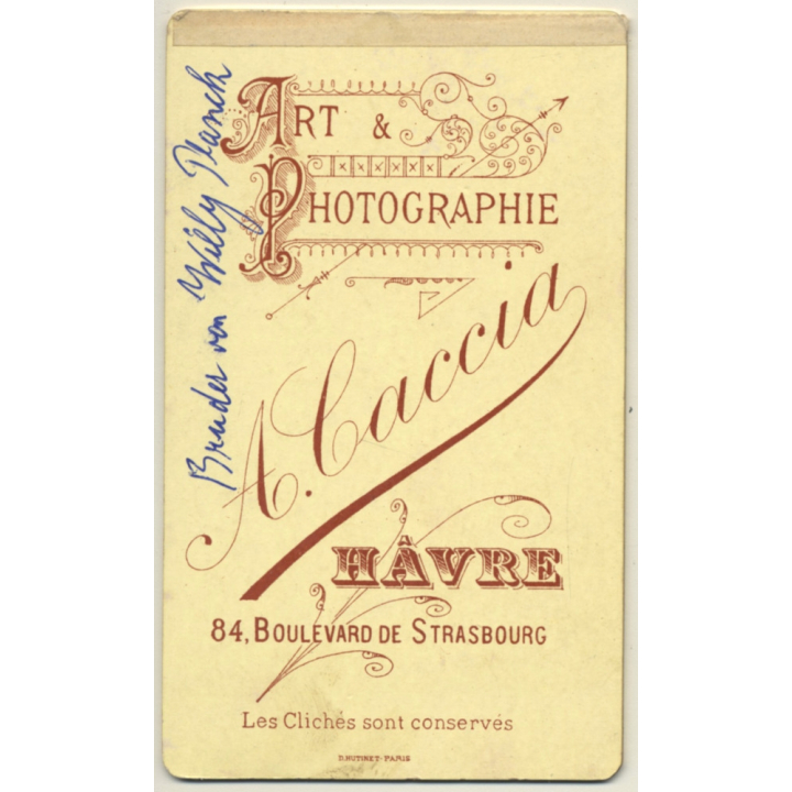 A.Caccia / Havre: Portrait Of Alfred Planck (Vintage CDV / Carte De Visite ~1880s/1890s)