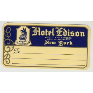 Hotel Edison - New York / USA (Vintage Luggage Label)