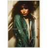 Racy Darkhaired Female Teasing With Open Lacquer Coat (Vintage Photo Germany ~1980s)