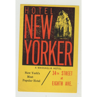 Hotel New Yorker - New York / USA (Vintage Luggage Label)