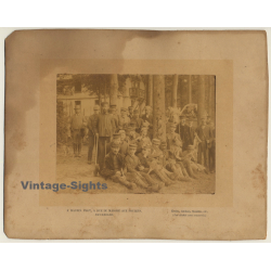 Francois Maurin / Bruxelles: Chasseurs De Lièvre / Hare Hunters (Vintage Albumen Print 1890s)