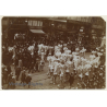 Carnaval Belge: Défilé Des Gilles De Binche (Vintage Albumen Print ~1900s/1910s)