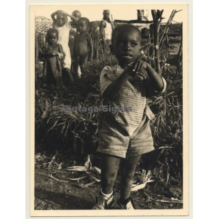 Africa: Native Street Kids In Village / Ethnic (Vintage Photo ~1960s)