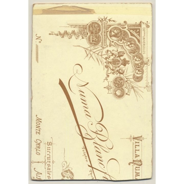 Numa Blanc Fils / Cannes: Portrait Of Elegant Man With Straw Hat / Moustache (Vintage Cabinet Card ~1880s)