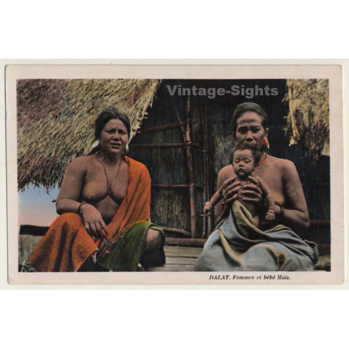 Dalat / Vietnam: Femmes Et Bébé Moïs / Ethnic (Vintage PC)