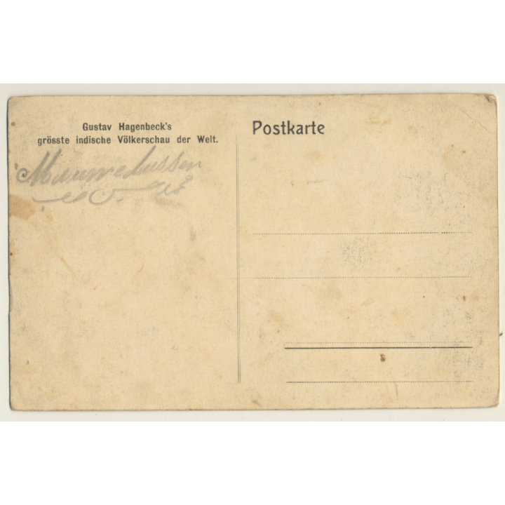 Gustav Hagenbecks Grösste Indische Völkerschau / Human Zoo (Vintage PC ~1910s)