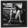 Bruce Warland: Longhaired Nude In Striped Knee Socks*1 (Vintage Contact Print 1960s)