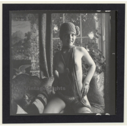 Bruce Warland: Funny Female Nude With Wool Hat*3 / Bunny (Vintage Contact Print 1960s)