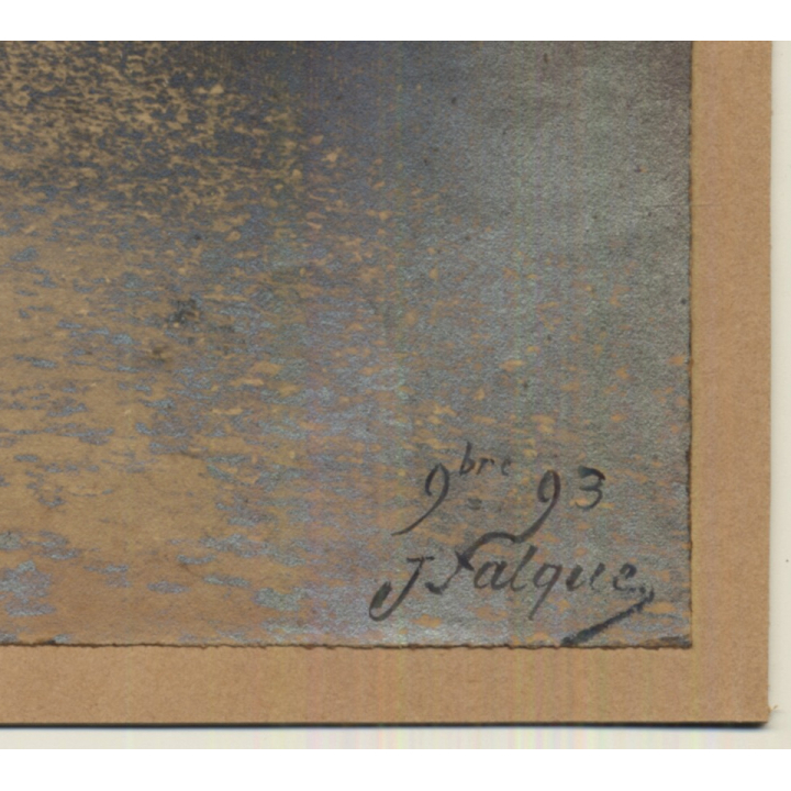 J. Falque: Elegant Man In Forest Alley (Vintage Photo 1893)