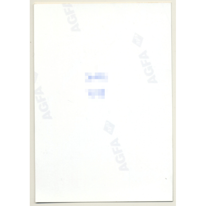 Slim Longhaired Semi Nude On Couch / Nylons - Stilettos (Vintage Photo Germany ~1990s)