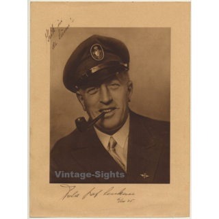 Graf Luckner (1881-1966): Autographed Portrait 6.10.1935 (Vintage Collotype)