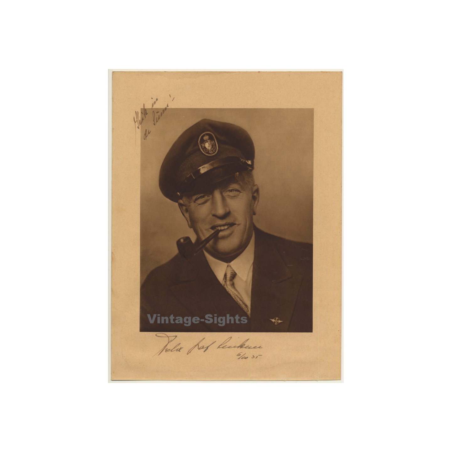 Graf Luckner (1881-1966): Autographed Portrait 6.10.1935 (Vintage ...