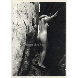 Rear View: Nude Woman In Crevice / Butt (Vintage Photo GDR ~1980s)