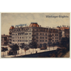 Nürnberg / Germany: Württemberger Hof / Tram (Vintage PC 1920s)