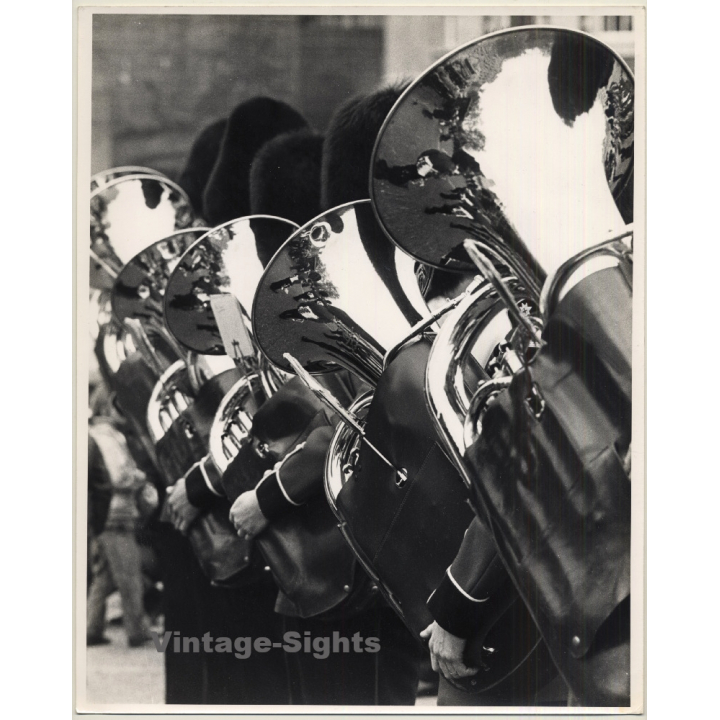 G. Friedlander: Trumpeters Of The Royal Guard / Tuba (Large Vintage Photo UK ~1970s)