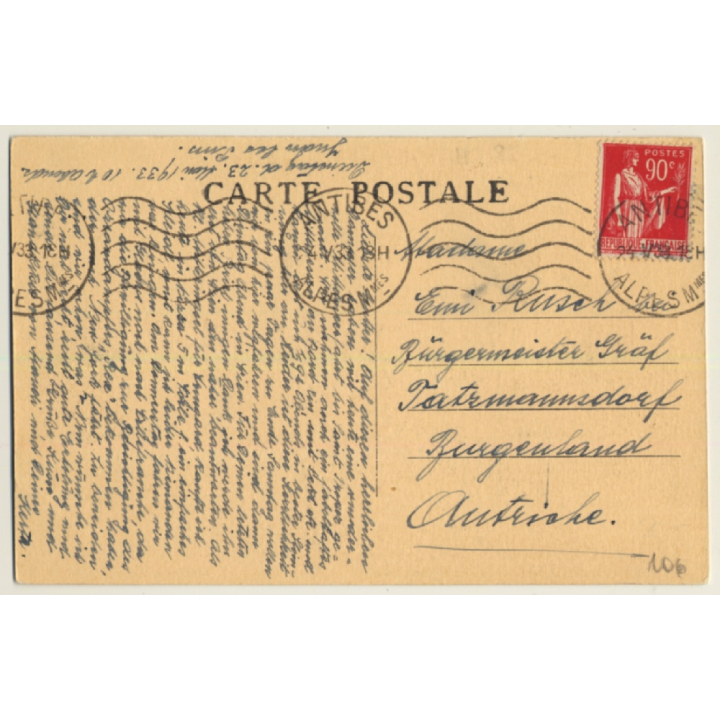 Compangie Fraissinet: Paquebot Ile De Beauté - Lignes De Corse / Steamer (Vintage PC 1933)