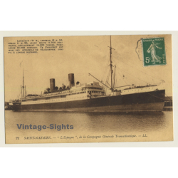 Saint-Nazaire: L'Espagne - Cie Générale Transatlantique / Steamer (Vintage PC ~1910s/1920s)