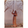 Slim Woman In Long Dress At Gate Of Finca (Large Vintage Photo WOLFGANG KLEIN 1970s)