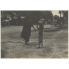 Ceylon / Sri Lanka: Street Scene - Mother & Child - Ox Cart (Vintage Photo ~1910s/1920s)