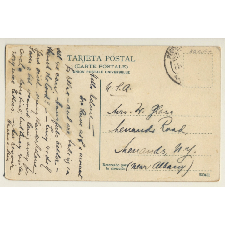 Mexico: Anieros Cargando Madera / Donkey - Packhorse (Vintage PC ~1910s/1920s)