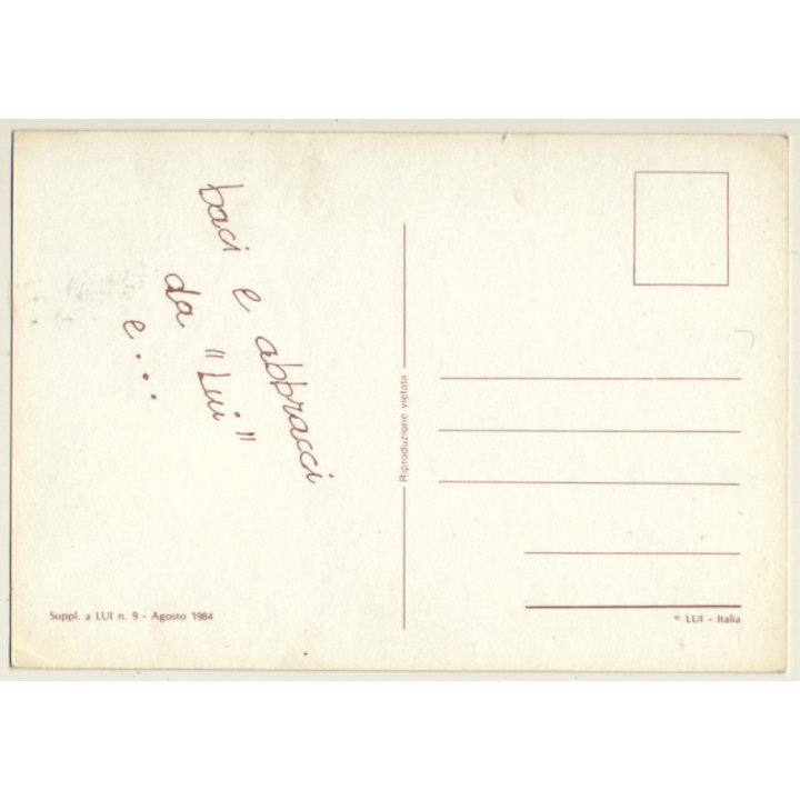 Slim Blonde Nude Takes Off Clothes / Lui - Risqué - Erotica (Vintage PC 1980s)