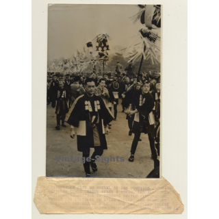 Japan: New Year Celebration Of Tokyo Firefighters (Vintage Press Photo ~1950s)