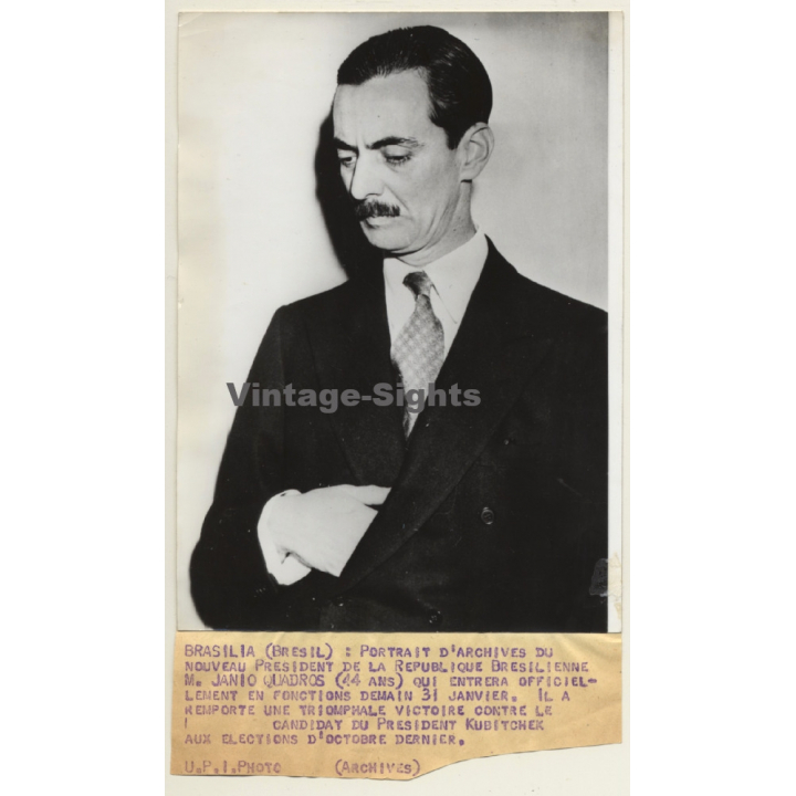 Brazil: President Janio Quadros (Vintage Press Photo 1961)