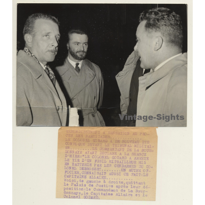 Colonel Godard - Capitaine Allaire - Commandant De La Bourdonnaye (Vintage Press Photo 1960s)