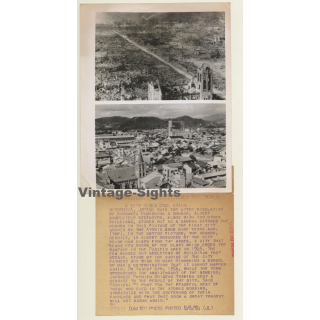 Hiroshima: After Bombing & 9 Years Later Rebuilt (Vintage Press Photo 1954)