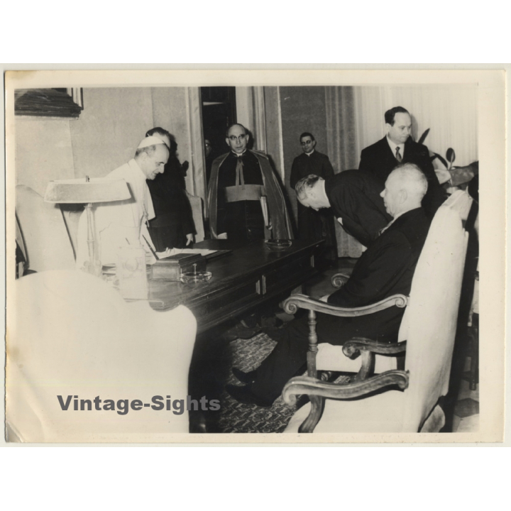 Pope Paul VI & Nikolai Podgorny / Pope & Soviet President (Vintage Press Photo 1967)