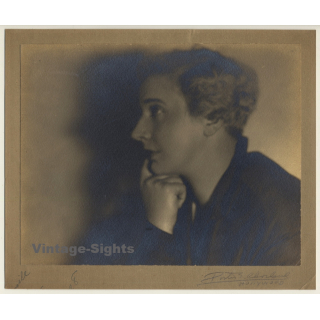 Porter S. Charland ? / Hollywood: Portrait Of Young Androgyn Woman (Vintage Gelatin Silver Print 1910s/1920s)