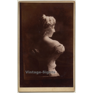 A. Louvois / Bruxelles: Antique Female Bust (Vintage Cabinet Card 1896)