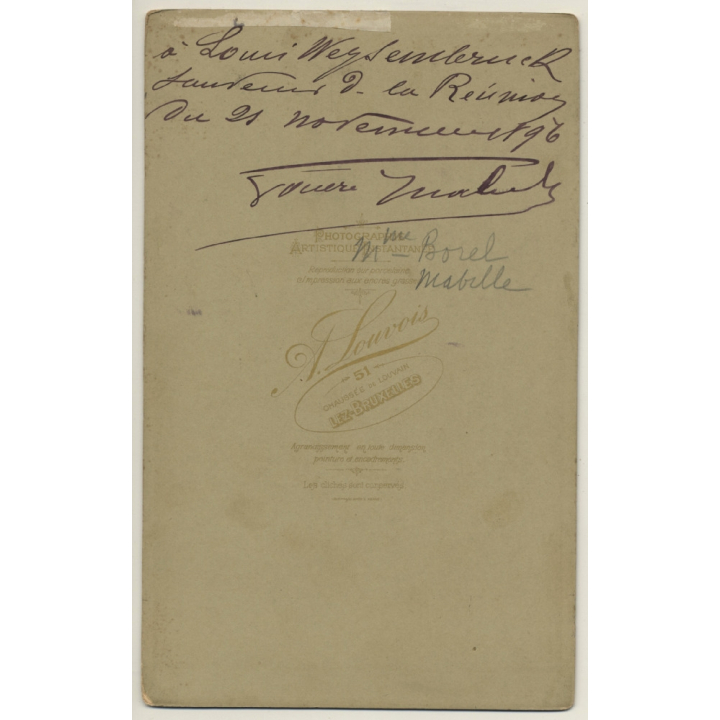 A. Louvois / Bruxelles: Antique Female Bust (Vintage Cabinet Card 1896)