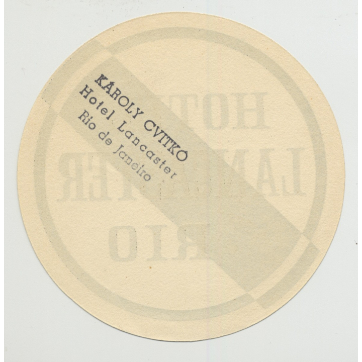 Hotel Lancaster - Rio De Janeiro / Brazil (Vintage Luggage Label)