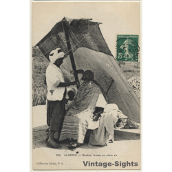 Algeria: Barbier Arabe En Plein Air / Hairdresser (Vintage PC 1910s/1920s)