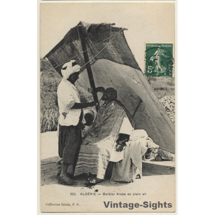 Algeria: Barbier Arabe En Plein Air / Hairdresser (Vintage PC 1910s/1920s)