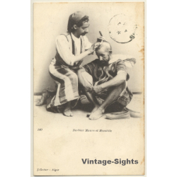 Algeria: Barbier Maure Et Mozabite / Hairdresser (Vintage PC 1900s)