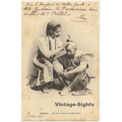 Algeria: Barbier Maure Et Mozabite*2 / Hairdresser (Vintage PC 1900s/1910s)