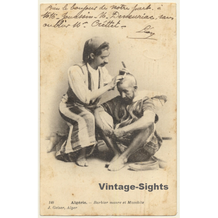 Algeria: Barbier Maure Et Mozabite*2 / Hairdresser (Vintage PC 1900s/1910s)