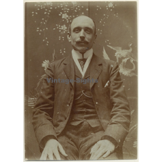 Belgium: Portrait Of John Bonneels (Vintage Albumen Print ~1900s/1910s)