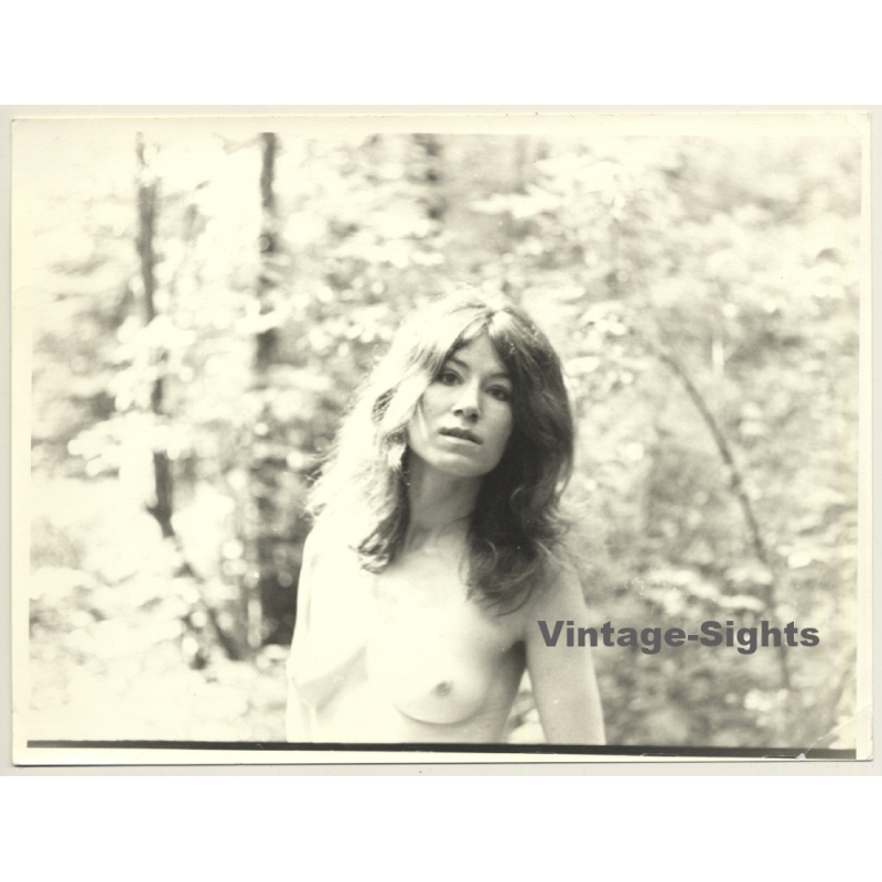Jerri Bram (1942): Upper Body Of Pretty Nude Hippie Woman (Vintage Photo ~1970s)