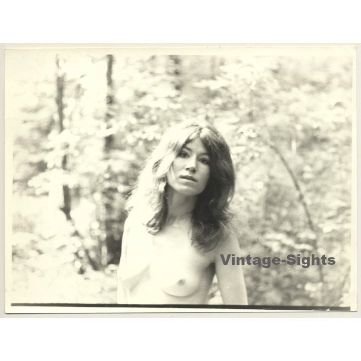 Jerri Bram (1942): Upper Body Of Pretty Nude Hippie Woman (Vintage Photo ~1970s)