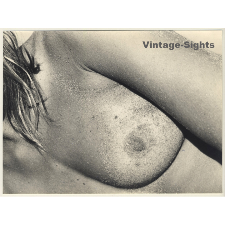 Jerri Bram (1942): Nude Womans' Breast Covered In Sand (Vintage Photo ~1970s)