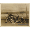 H.A. Atwell: Clown In Crashed Oldtimer / Funny - Circus (Large Vintage Photo ~1910s/1920s)